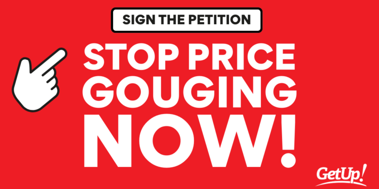 GetUp! - Stop Price Gouging
